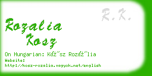 rozalia kosz business card